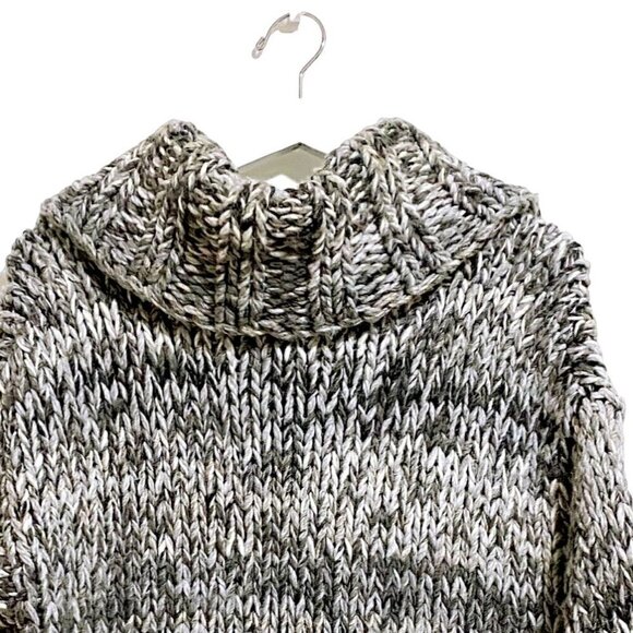 Land's End chunky knit marled cowl neck sweater, Size M - Picture 4 of 8